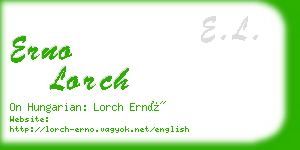 erno lorch business card